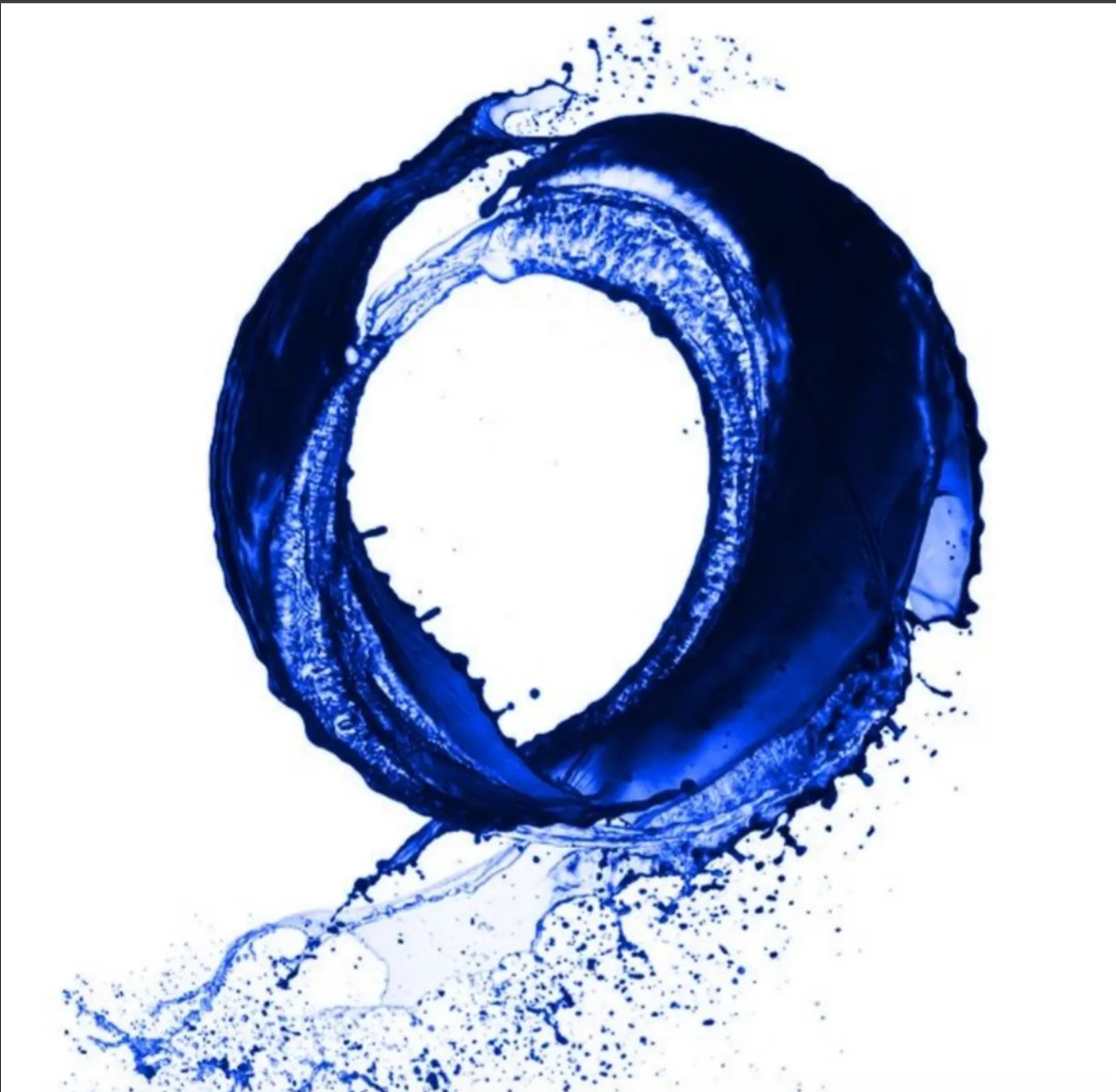 Símbolo azul de Origen inspirado en agua en movimiento